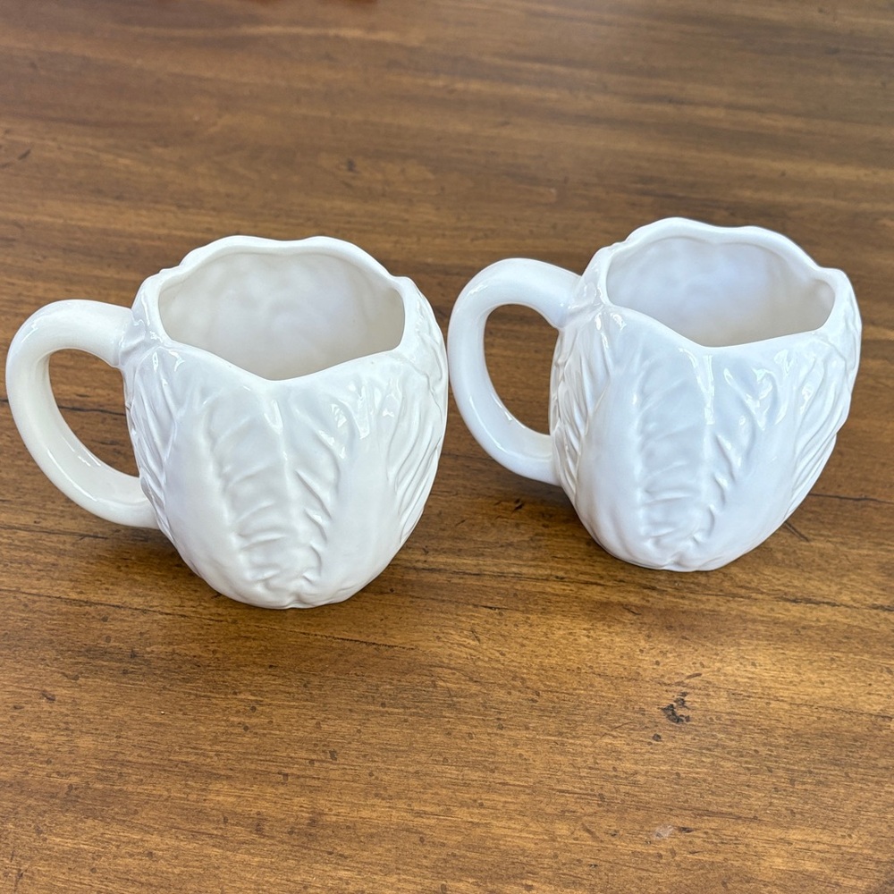 NWT White Ceramic 2 Mugs
